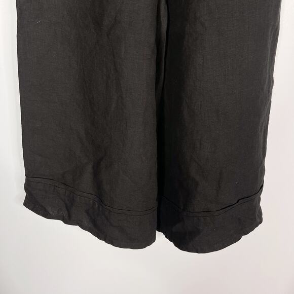 Rachel Comey Womens Size 4 Black Linen Cropped Wide Leg Pants Pockets Drawstring - Picture 7 of 11